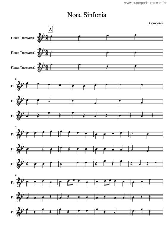 Partitura da música Nona Sinfonia v.5