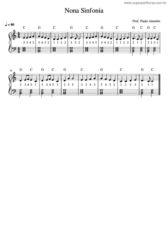 Partitura da música Nona Sinfonia v.6