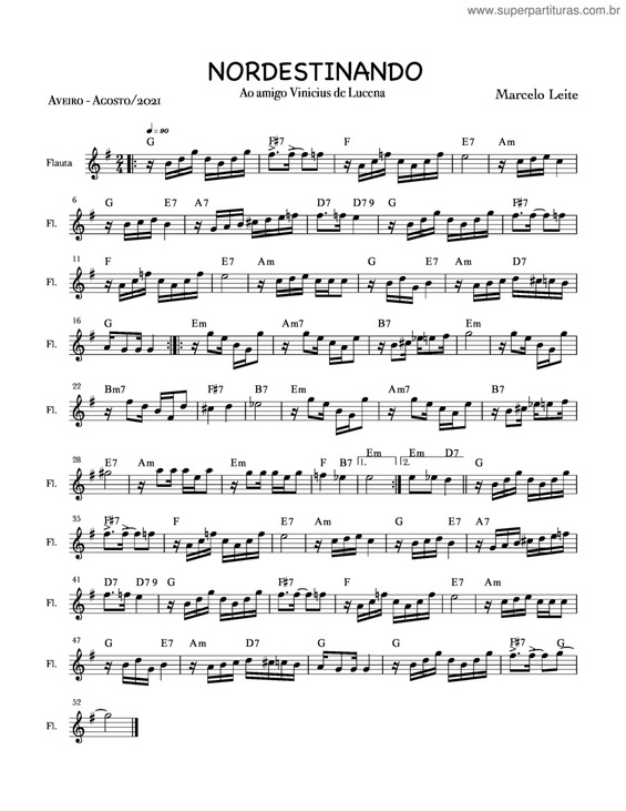 Partitura da música Nordestinando