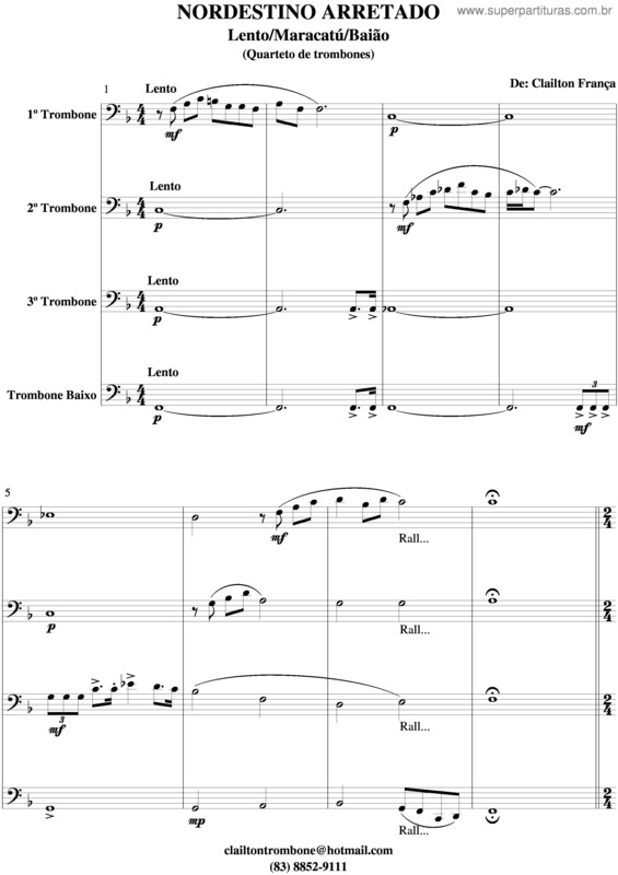 Partitura da música Nordestino arretado