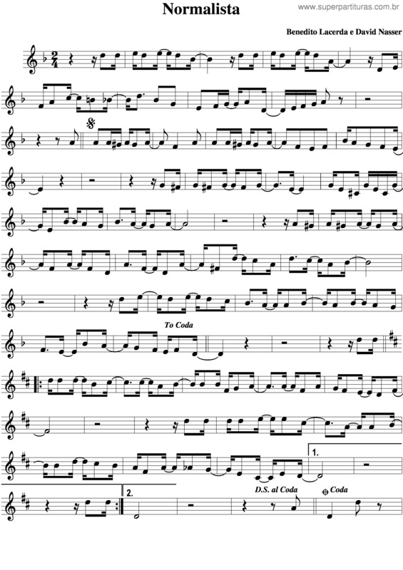 Partitura da música Normalista