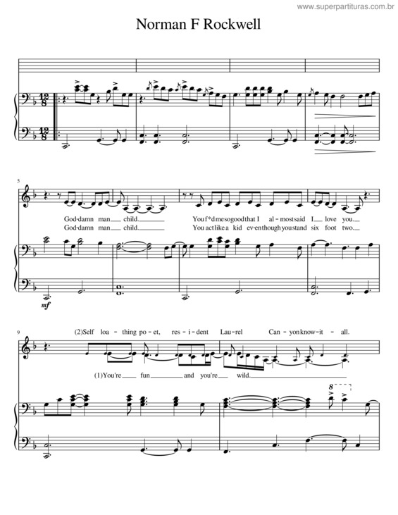Partitura da música Norman F Rockwell – Lana Del Rey