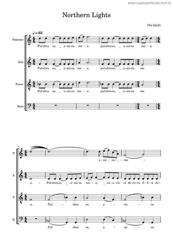 Partitura da música Northern Lights – Ola Gjeilo Gjeilo – Northern Lights v.4