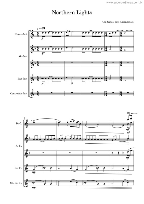 Partitura da música Northern Lights – Ola Gjeilo v.3