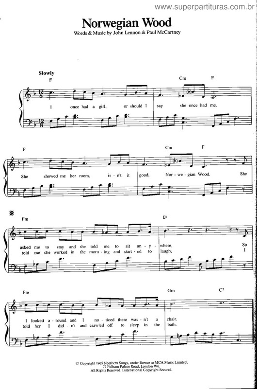 Partitura da música Norwegian Wood v.5