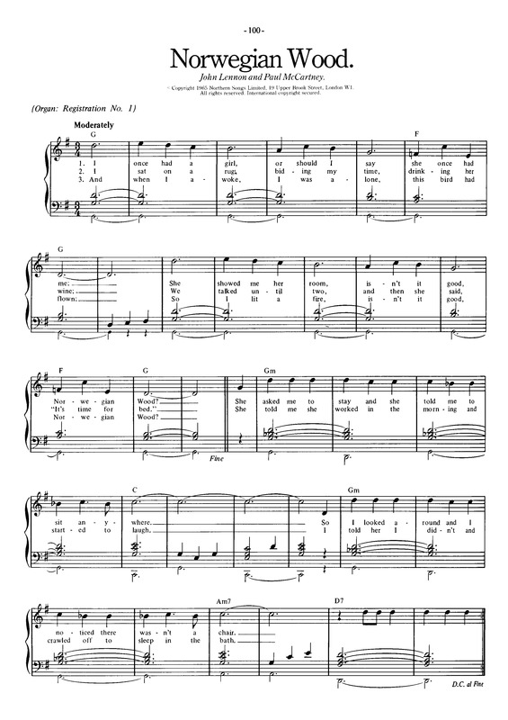 Partitura da música Norwegian Wood v.6