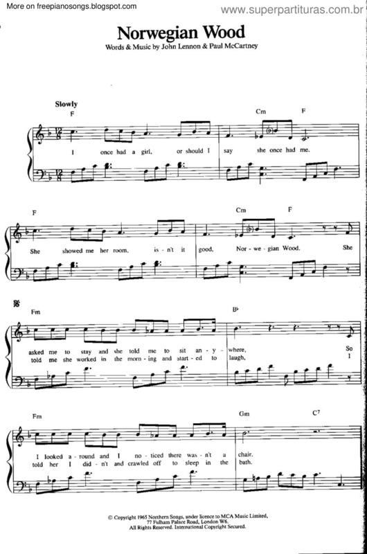 Partitura da música Norwegian Wood v.7