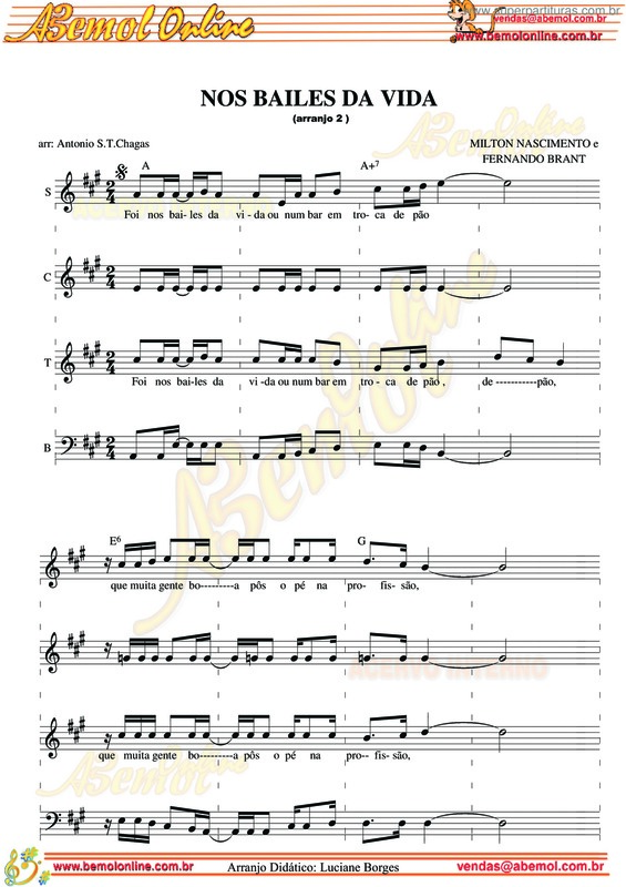 Partitura da música Nos Bailes Da Vida v.3