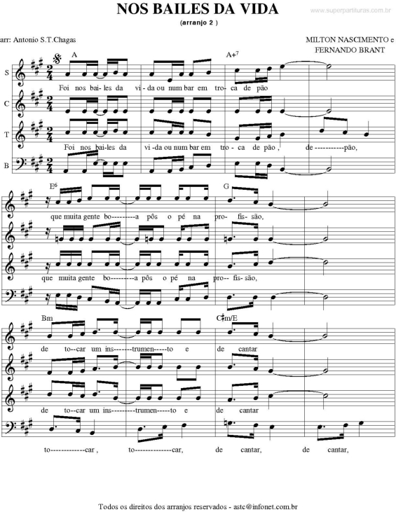 Partitura da música Nos Bailes Da Vida