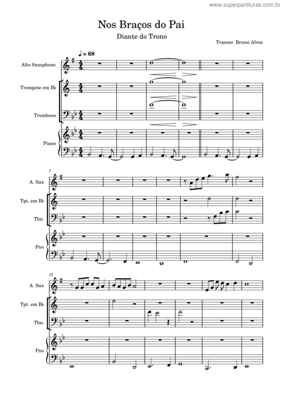 Partitura da música Nos Braços Do Pai – Cm Adoles