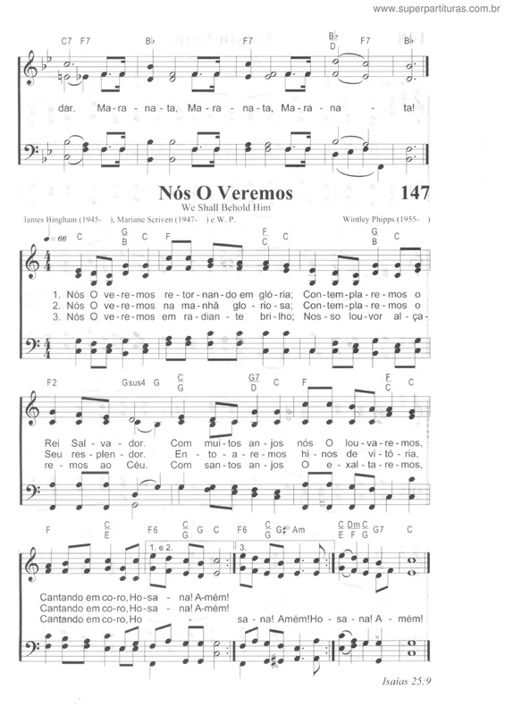 Partitura da música Nós O Veremos v.2