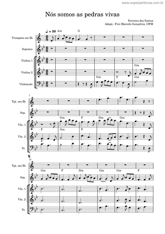Partitura da música Nós Somos As Pedras Vivas