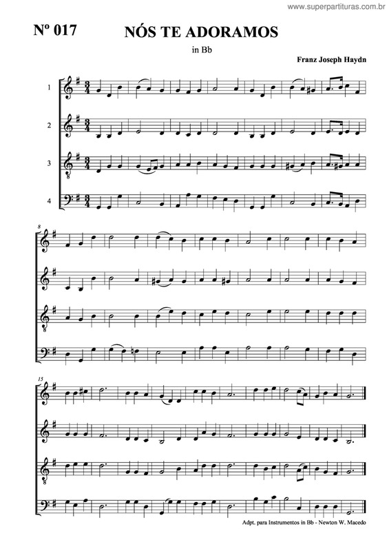 Partitura da música Nós Te Adoramos v.3