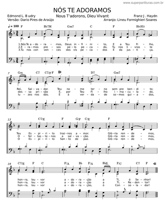 Partitura da música Nós Te Adoramos v.5