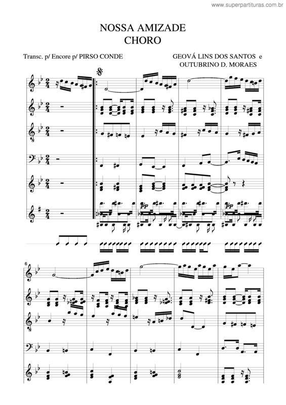 Partitura da música Nossa Amizade v.3