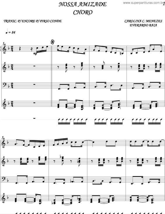 Partitura da música Nossa Amizade v.5