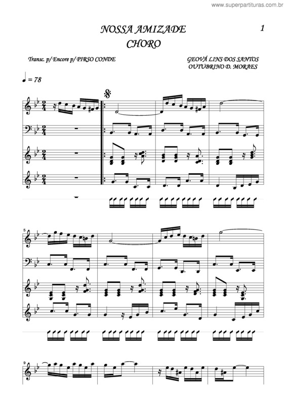 Partitura da música Nossa Amizade v.6