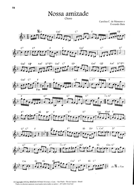 Partitura da música Nossa Amizade v.8