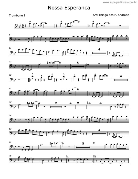 Partitura da música Nossa Esperança – Misc Praise Songs v.2