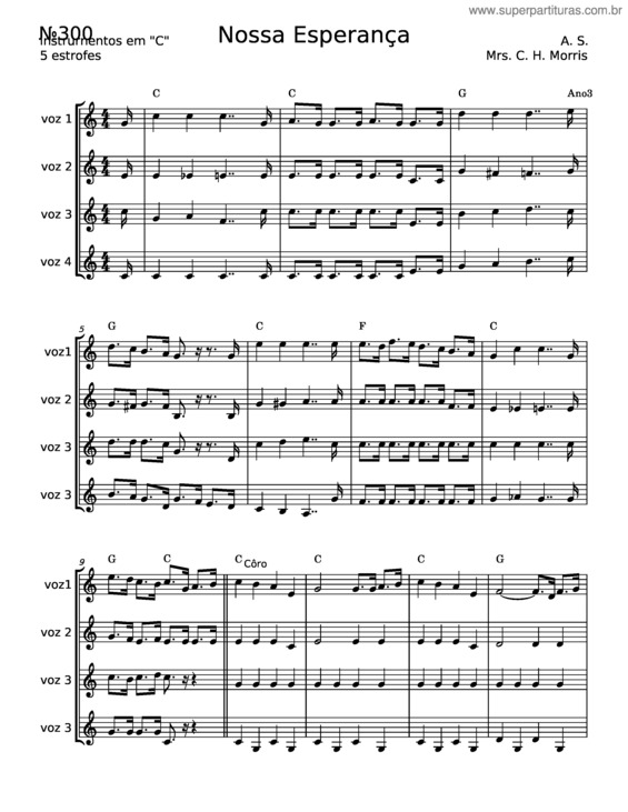 Partitura da música Nossa Esperança – Misc Praise Songs v.3