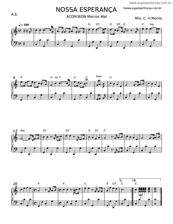 Partitura da música Nossa Esperança – Misc Praise Songs v.6