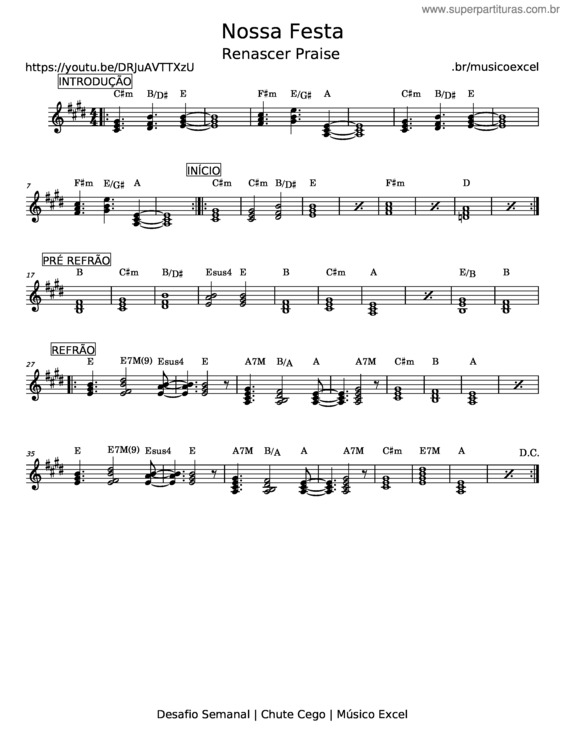 Partitura da música Nossa Festa