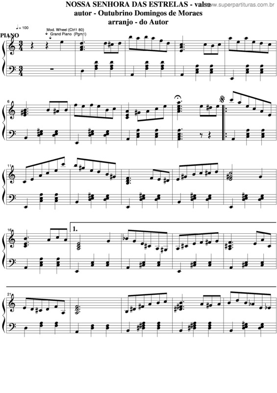 Partitura da música Nossa Senhora Das Estrelas v.4