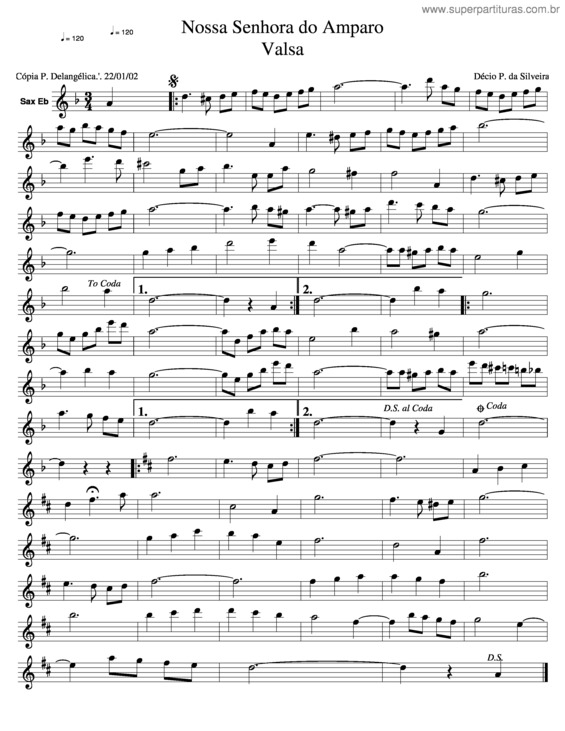 Partitura da música Nossa Senhora Do Amparo