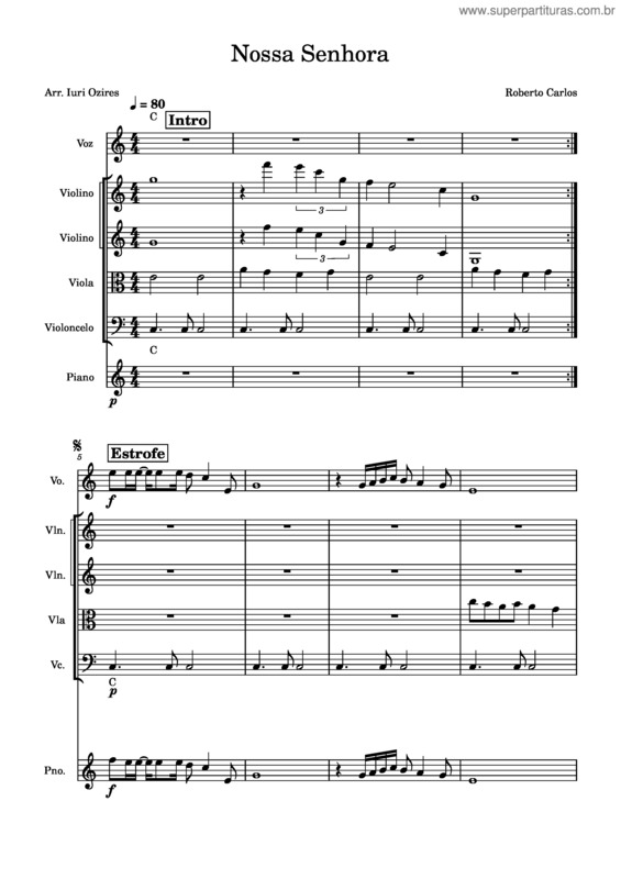 Partitura da música Nossa Senhora v.13