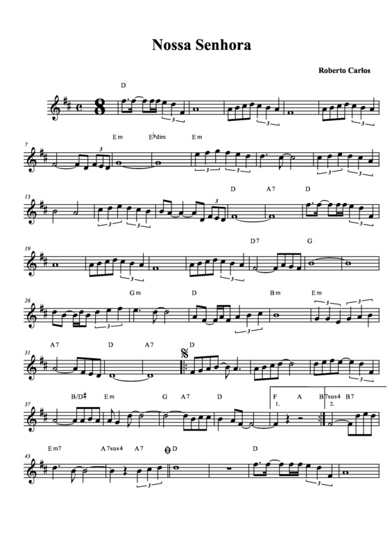 Partitura da música Nossa Senhora v.5