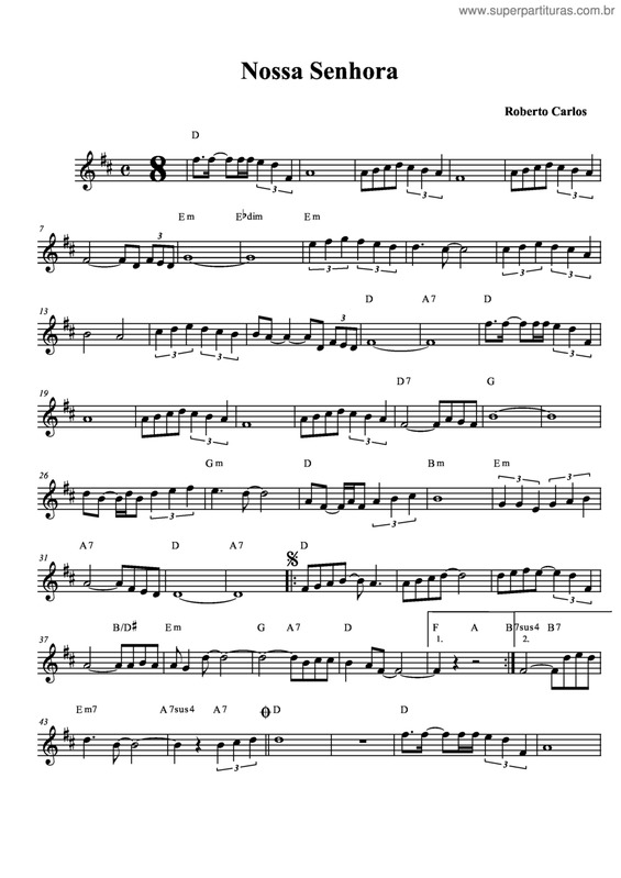 Partitura da música Nossa Senhora v.6