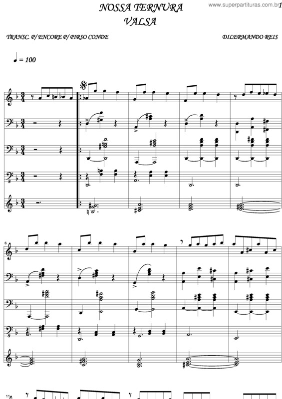 Partitura da música Nossa Ternura