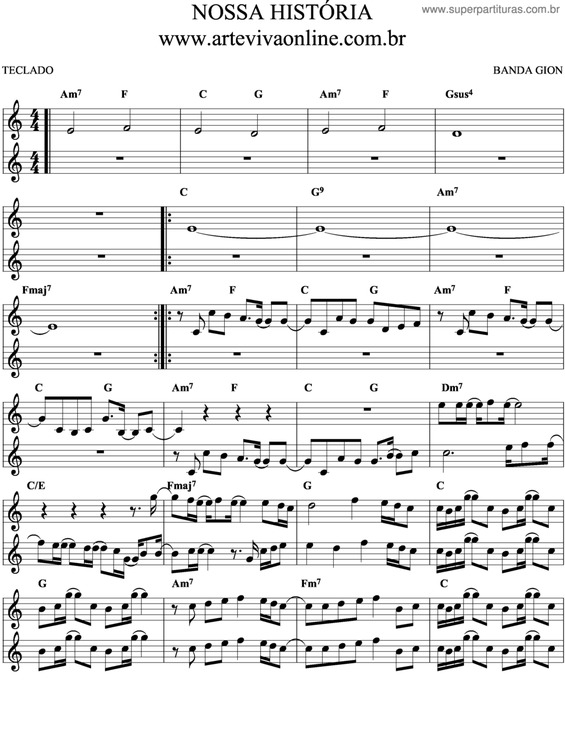 Partitura da música Nossa Vitória