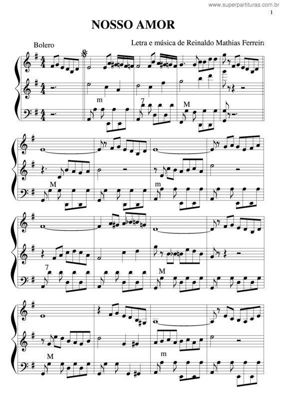 Partitura da música Nosso Amor v.2