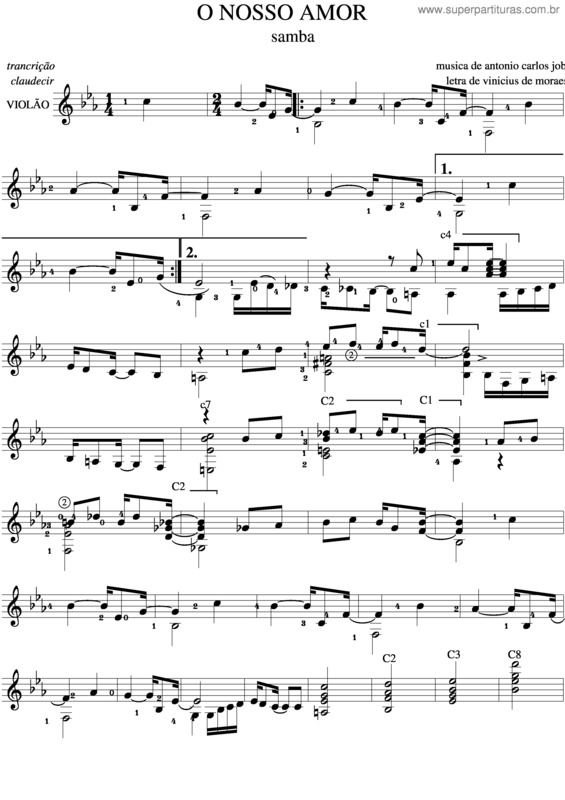 Partitura da música Nosso Amor v.3