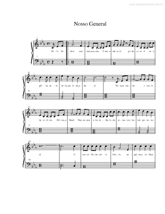 Partitura da música Nosso General