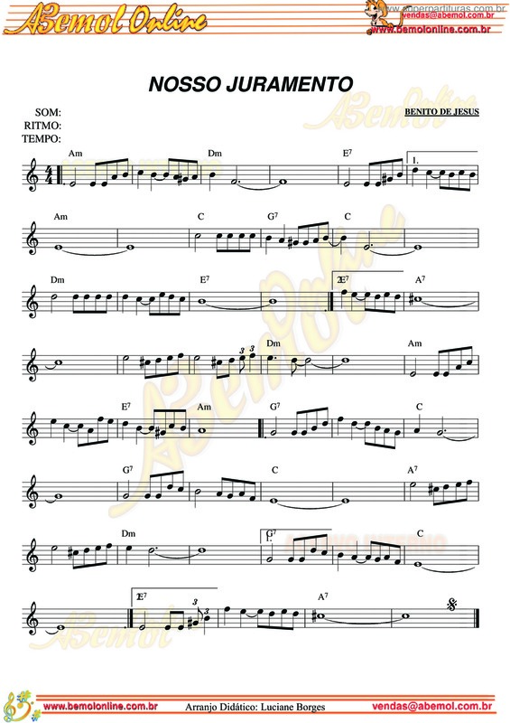 Partitura da música Nosso Juramento v.2