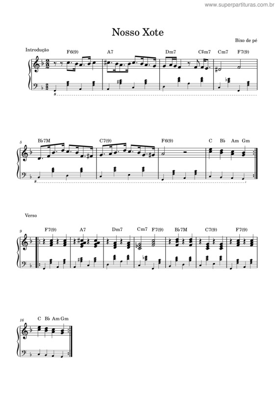 Partitura da música Nosso Xote – Bicho De Pe Nosso Xote – Bixo De Pé