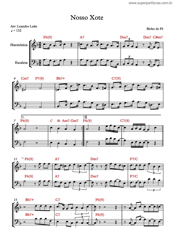 Partitura da música Nosso Xote