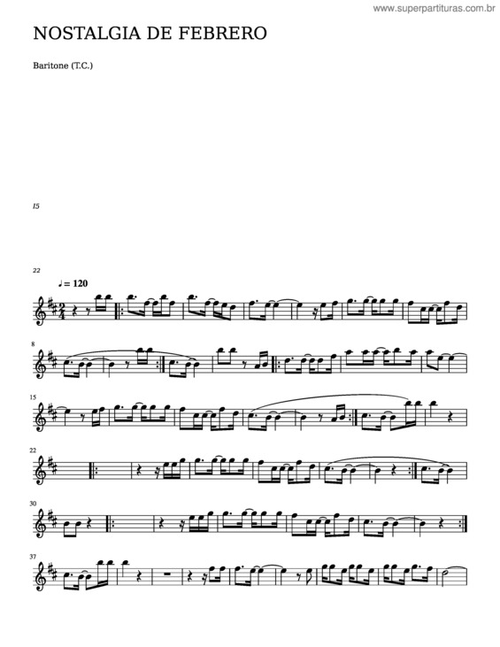 Partitura da música Nostalgia De Febrero Baritone T C