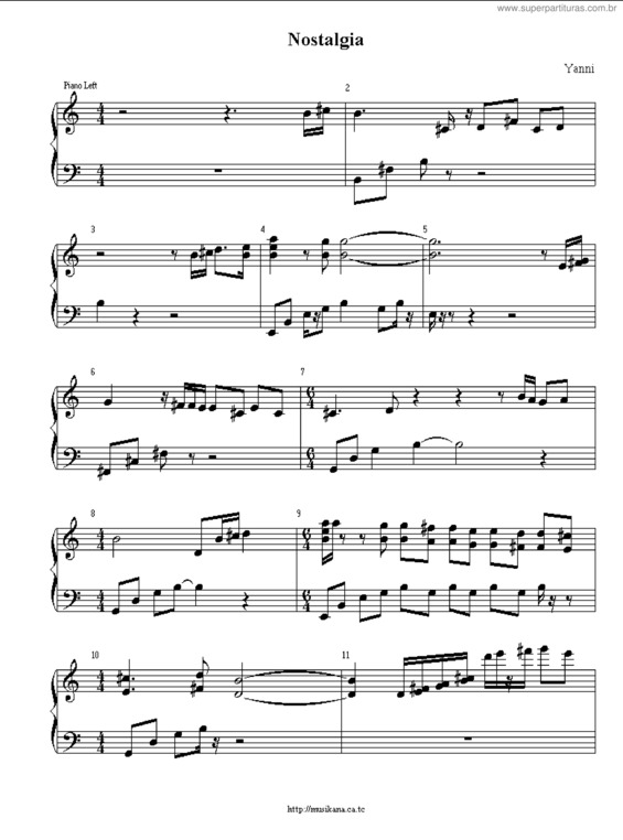 Partitura da música Nostalgia v.7