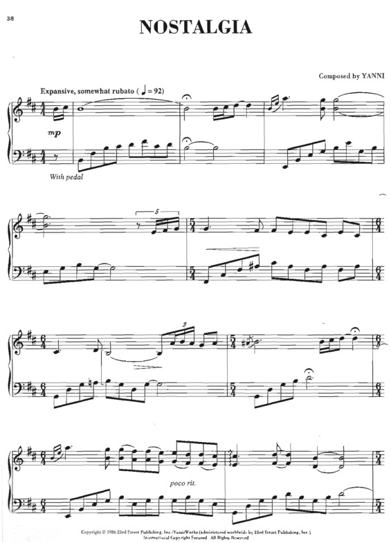 Partitura da música Nostalgia v.8