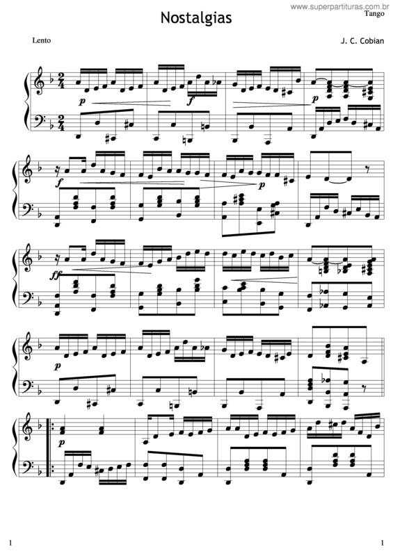 Partitura da música Nostalgias v.3