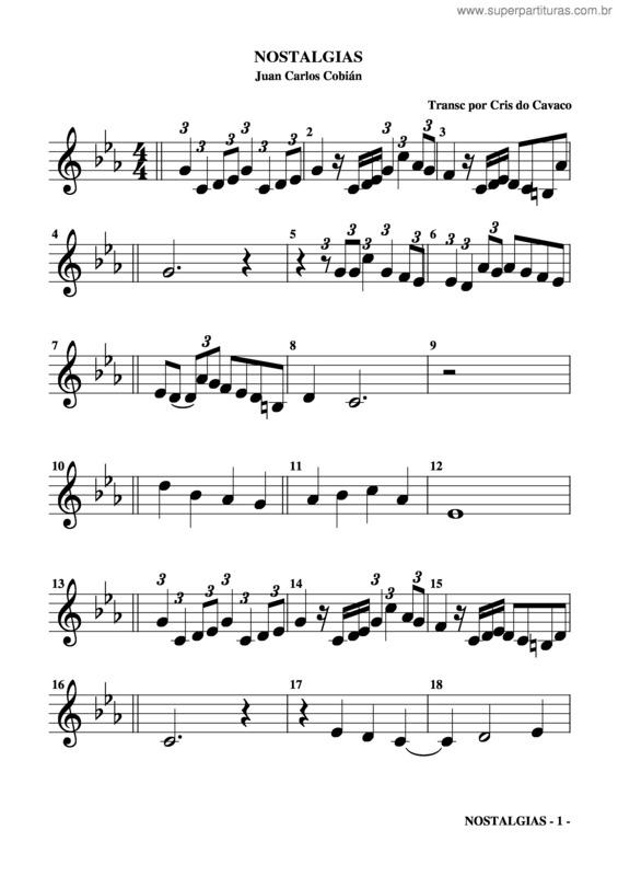 Partitura da música Nostalgias v.4