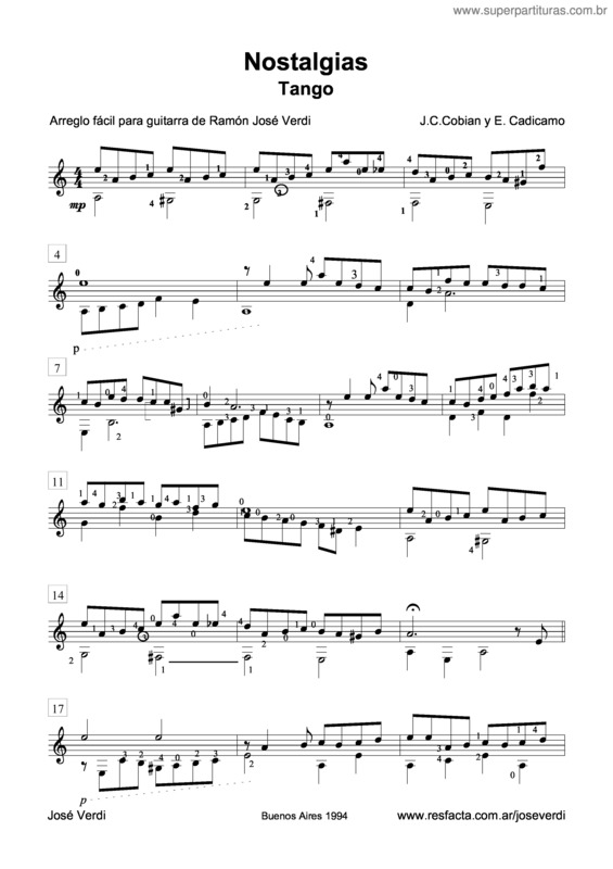 Partitura da música Nostalgias v.7