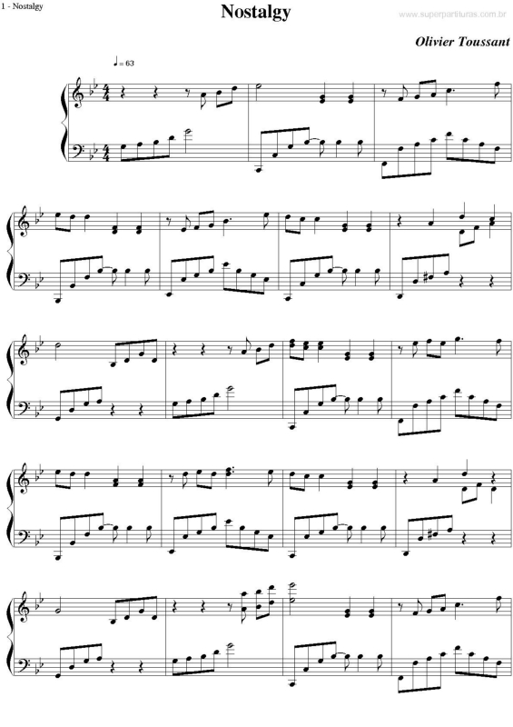 Partitura da música Nostalgy v.2