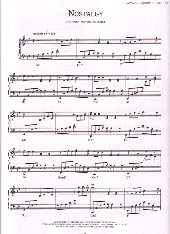 Partitura da música Nostalgy v.3