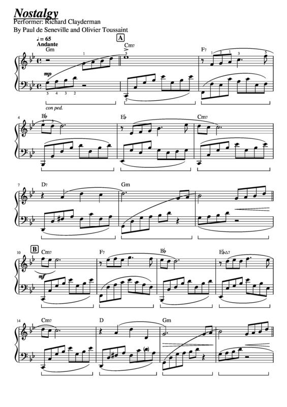 Partitura da música Nostalgy v.4