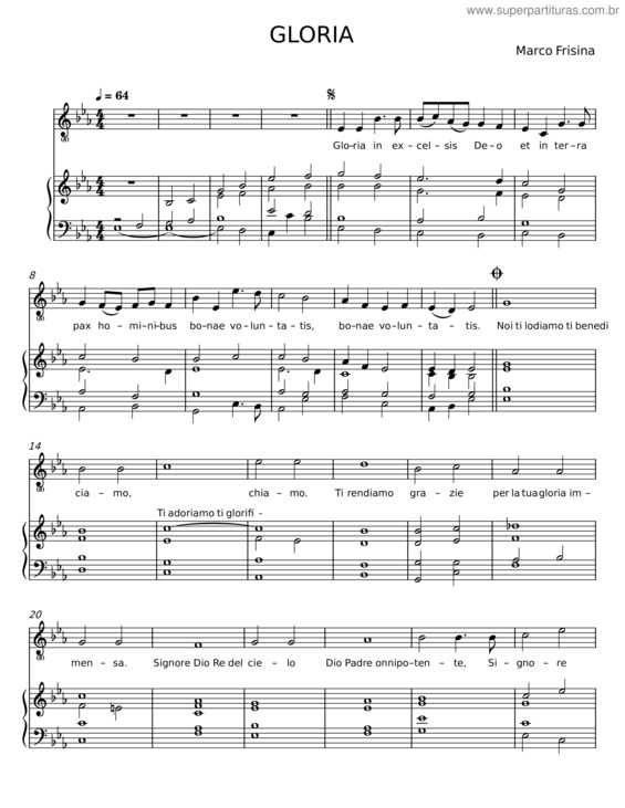 Partitura da música Nostra Gloria È La Croce – Marco Frisina v.2