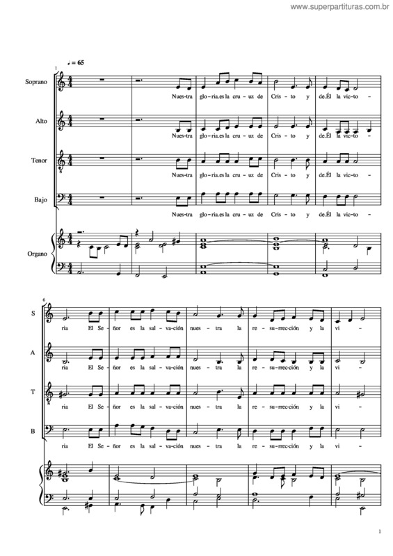Partitura da música Nostra Gloria È La Croce – Marco Frisina